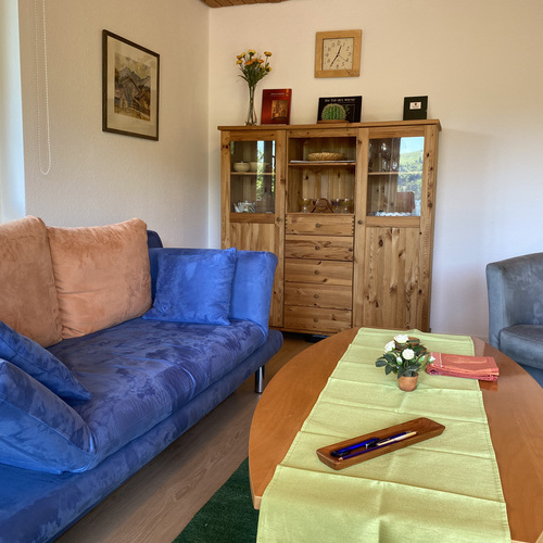 Blick ins Wohnzimmer auf Sofa und Schrank - Blick ins Wohnzimmer auf Sofa und Schrank -